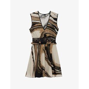 NWT | The Kooples | Silk | Marble Print | Mini Dress